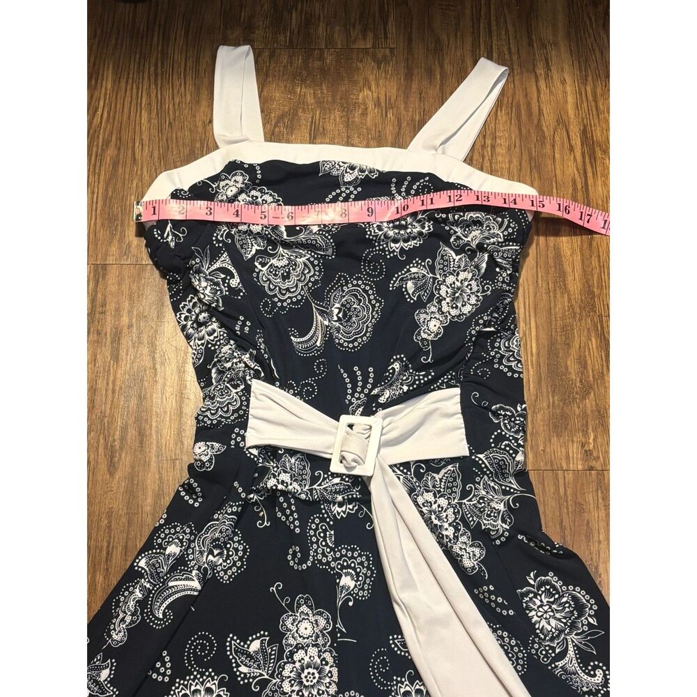 y2k Rare Editions Paisley Floral Jumpsuit Wide Leg cropped Belted - Picture 5 of 8